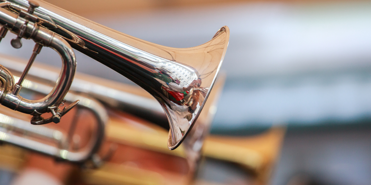 photo of the bell end of a trumpet